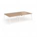 Connex Angled 2800 x 1600 x 725mm Back to Back Desk (4 x 1400mm) - White Frame Beech Top ACO2816-WH-B