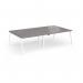 Connex Angled 2800 x 1600 x 725mm Back to Back Desk (4 x 1400mm) - White Frame Grey Oak Top ACO2816-WH-GO
