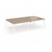 Connex Angled 2800 x 1600 x 725mm Back to Back Desk (4 x 1400mm) - White Frame Kendal Oak Top ACO2816-WH-KO