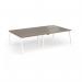 Connex Angled 2800 x 1600 x 725mm Back to Back Desk (4 x 1400mm) - White Frame Nebraska Oak Top ACO2816-WH-NO