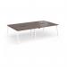 Connex Angled 2800 x 1600 x 725mm Back to Back Desk (4 x 1400mm) - White Frame Walnut Top ACO2816-WH-W