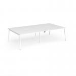 Connex Angled 2800 x 1600 x 725mm Back to Back Desk (4 x 1400mm) - White Frame White Top ACO2816-WH-WH