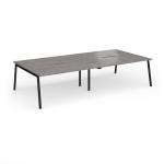 Connex Angled 3200 x 1600 x 725mm Back to Back Desk (4 x 1600mm) - Black Frame Grey Oak Top ACO3216-K-GO