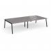 Connex Angled 3200 x 1600 x 725mm Back to Back Desk (4 x 1600mm) - Black Frame Grey Oak Top ACO3216-K-GO