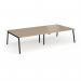 Connex Angled 3200 x 1600 x 725mm Back to Back Desk (4 x 1600mm) - Black Frame Kendal Oak Top ACO3216-K-KO