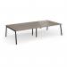 Connex Angled 3200 x 1600 x 725mm Back to Back Desk (4 x 1600mm) - Black Frame Nebraska Oak Top ACO3216-K-NO