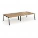 Connex Angled 3200 x 1600 x 725mm Back to Back Desk (4 x 1600mm) - Black Frame Oak Top ACO3216-K-O