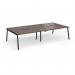 Connex Angled 3200 x 1600 x 725mm Back to Back Desk (4 x 1600mm) - Black Frame Walnut Top ACO3216-K-W
