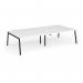 Connex Angled 3200 x 1600 x 725mm Back to Back Desk (4 x 1600mm) - Black Frame White Top ACO3216-K-WH