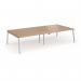 Connex Angled 3200 x 1600 x 725mm Back to Back Desk (4 x 1600mm) - Silver Frame Beech Top ACO3216-S-B