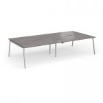 Connex Angled 3200 x 1600 x 725mm Back to Back Desk (4 x 1600mm) - Silver Frame Grey Oak Top ACO3216-S-GO