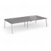 Connex Angled 3200 x 1600 x 725mm Back to Back Desk (4 x 1600mm) - Silver Frame Grey Oak Top ACO3216-S-GO