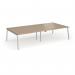 Connex Angled 3200 x 1600 x 725mm Back to Back Desk (4 x 1600mm) - Silver Frame Kendal Oak Top ACO3216-S-KO