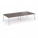 Connex Angled 3200 x 1600 x 725mm Back to Back Desk (4 x 1600mm) - Silver Frame Walnut Top ACO3216-S-W