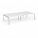 Connex Angled 3200 x 1600 x 725mm Back to Back Desk (4 x 1600mm) - Silver Frame White Top ACO3216-S-WH