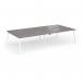 Connex Angled 3200 x 1600 x 725mm Back to Back Desk (4 x 1600mm) - White Frame Grey Oak Top ACO3216-WH-GO