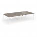 Connex Angled 3200 x 1600 x 725mm Back to Back Desk (4 x 1600mm) - White Frame Nebraska Oak Top ACO3216-WH-NO