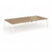 Connex Angled 3200 x 1600 x 725mm Back to Back Desk (4 x 1600mm) - White Frame Oak Top ACO3216-WH-O