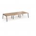 Connex Angled 3600 x 1600 x 725mm Back to Back Desk (6 x 1200mm) - Black Frame Beech Top ACO3616-K-B