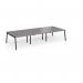 Connex Angled 3600 x 1600 x 725mm Back to Back Desk (6 x 1200mm) - Black Frame Grey Oak Top ACO3616-K-GO
