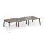 Connex Angled 3600 x 1600 x 725mm Back to Back Desk (6 x 1200mm) - Black Frame Nebraska Oak Top ACO3616-K-NO