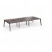 Connex Angled 3600 x 1600 x 725mm Back to Back Desk (6 x 1200mm) - Black Frame Walnut Top ACO3616-K-W