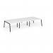 Connex Angled 3600 x 1600 x 725mm Back to Back Desk (6 x 1200mm) - Black Frame White Top ACO3616-K-WH