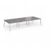Connex Angled 3600 x 1600 x 725mm Back to Back Desk (6 x 1200mm) - Silver Frame Grey Oak Top ACO3616-S-GO
