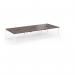 Connex Angled 3600 x 1600 x 725mm Back to Back Desk (6 x 1200mm) - White Frame Walnut Top ACO3616-WH-W