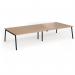 Connex Angled 3600 x 1600 x 725mm Back to Back Desk (4 x 1800mm) - Black Frame Beech Top ACO36L16-K-B
