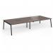 Connex Angled 3600 x 1600 x 725mm Back to Back Desk (4 x 1800mm) - Black Frame Walnut Top ACO36L16-K-W