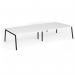 Connex Angled 3600 x 1600 x 725mm Back to Back Desk (4 x 1800mm) - Black Frame White Top ACO36L16-K-WH