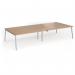 Connex Angled 3600 x 1600 x 725mm Back to Back Desk (4 x 1800mm) - Silver Frame Beech Top ACO36L16-S-B
