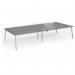 Connex Angled 3600 x 1600 x 725mm Back to Back Desk (4 x 1800mm) - Silver Frame Grey Oak Top ACO36L16-S-GO