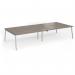Connex Angled 3600 x 1600 x 725mm Back to Back Desk (4 x 1800mm) - Silver Frame Nebraska Oak Top ACO36L16-S-NO