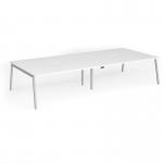 Connex Angled 3600 x 1600 x 725mm Back to Back Desk (4 x 1800mm) - Silver Frame White Top ACO36L16-S-WH