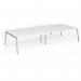 Connex Angled 3600 x 1600 x 725mm Back to Back Desk (4 x 1800mm) - Silver Frame White Top ACO36L16-S-WH