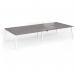 Connex Angled 3600 x 1600 x 725mm Back to Back Desk (4 x 1800mm) - White Frame Grey Oak Top ACO36L16-WH-GO