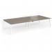 Connex Angled 3600 x 1600 x 725mm Back to Back Desk (4 x 1800mm) - White Frame Nebraska Oak Top ACO36L16-WH-NO