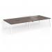 Connex Angled 3600 x 1600 x 725mm Back to Back Desk (4 x 1800mm) - White Frame Walnut Top ACO36L16-WH-W