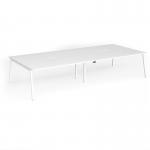 Connex Angled 3600 x 1600 x 725mm Back to Back Desk (4 x 1800mm) - White Frame White Top ACO36L16-WH-WH