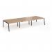 Connex Angled 4200 x 1600 x 725mm Back to Back Desk (6 x 1400mm) - Black Frame Beech Top ACO4216-K-B