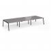 Connex Angled 4200 x 1600 x 725mm Back to Back Desk (6 x 1400mm) - Black Frame Grey Oak Top ACO4216-K-GO
