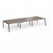 Connex Angled 4200 x 1600 x 725mm Back to Back Desk (6 x 1400mm) - Black Frame Nebraska Oak Top ACO4216-K-NO