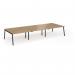 Connex Angled 4200 x 1600 x 725mm Back to Back Desk (6 x 1400mm) - Black Frame Oak Top ACO4216-K-O
