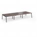 Connex Angled 4200 x 1600 x 725mm Back to Back Desk (6 x 1400mm) - Black Frame Walnut Top ACO4216-K-W