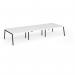 Connex Angled 4200 x 1600 x 725mm Back to Back Desk (6 x 1400mm) - Black Frame White Top ACO4216-K-WH