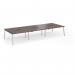 Connex Angled 4200 x 1600 x 725mm Back to Back Desk (6 x 1400mm) - Silver Frame Walnut Top ACO4216-S-W