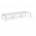 Connex Angled 4200 x 1600 x 725mm Back to Back Desk (6 x 1400mm) - Silver Frame White Top ACO4216-S-WH
