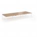 Connex Angled 4200 x 1600 x 725mm Back to Back Desk (6 x 1400mm) - White Frame Beech Top ACO4216-WH-B